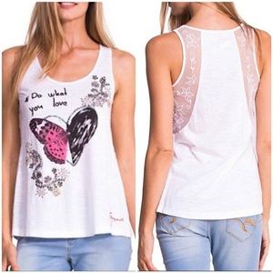 White detailed do what you love tank top